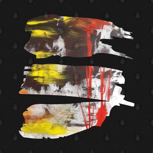 Modern Abstract Tees_ Red, Yellow, Black by v_art9