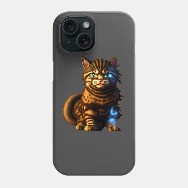 Feral Kitty - World of Meowcraft - 021 Phone Case by LiveDesigner