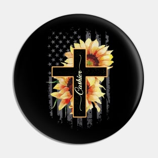 Cashier American Flag - Sunflower Pin