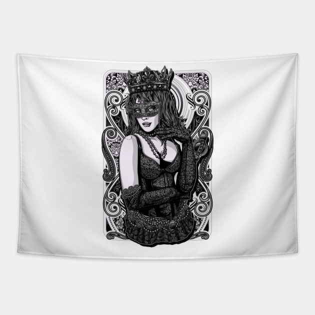 Tattoo Queen Design Tapestry by SybaDesign