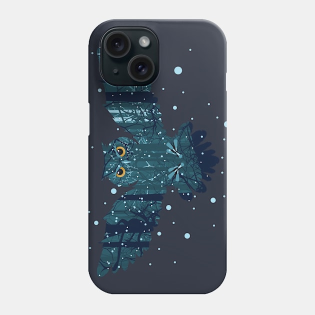 Winter forest owl Phone Case by AnnArtshock