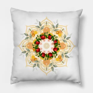 Rosh Hashana, Shana Tova! Apples and honey Mandala for Jewish New Year Pillow