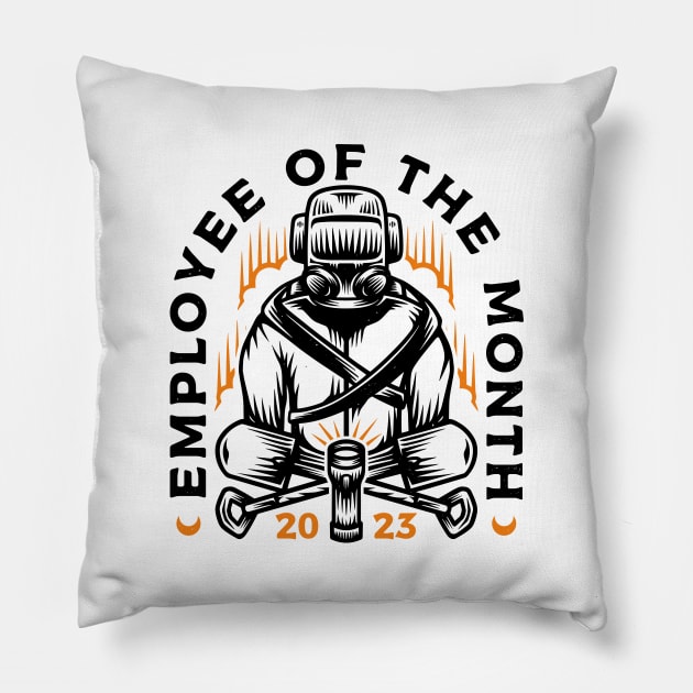 Employee of the Month V2 Pillow by Alundrart