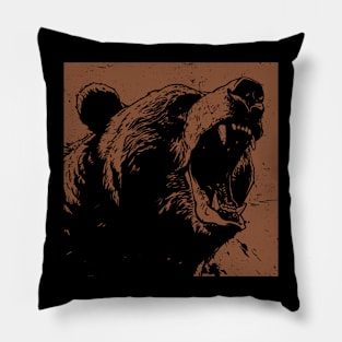 Grizzly Bear Illustration - Grizzly Bear Pillow