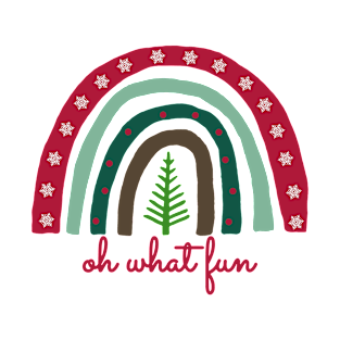 Oh What Fun Christmas Rainbow Cute Xmas Gifts For Women Kids T-Shirt