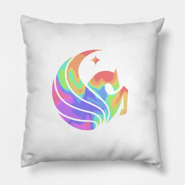 UCF Pastel Rainbow Marble Logo Pillow by Rpadnis