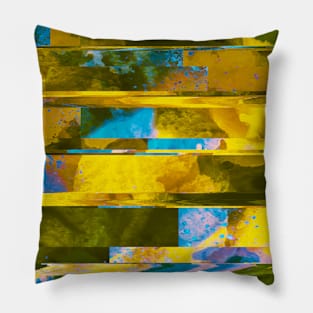 Rustic Yellows and Green Pattern Pillow