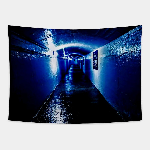 blue corridor Tapestry by rclsivcreative