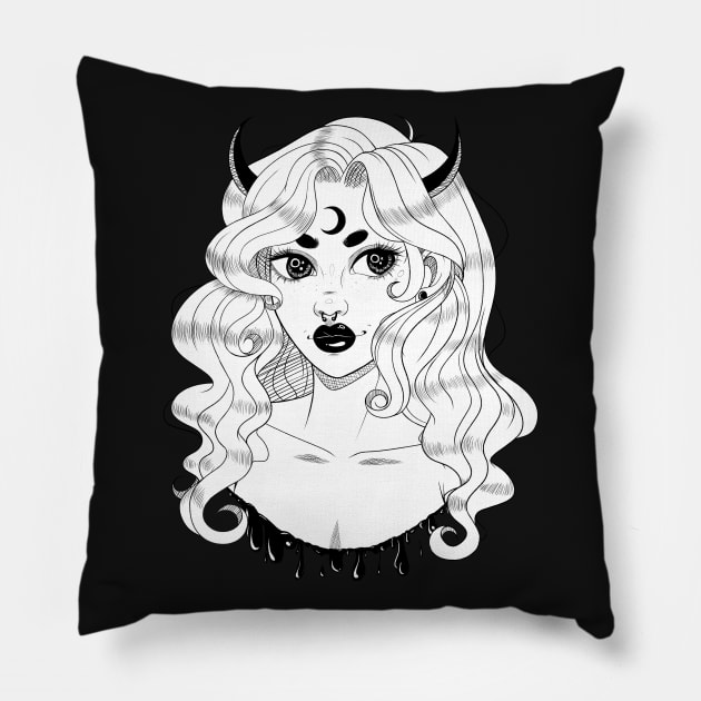 Demon Girl Pillow by PeppermintKamz