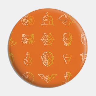 Trick or Treat Halloween Symbols Icons Pin