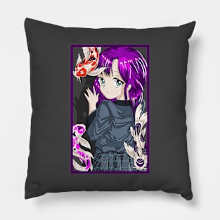 Goth Anime Girl Japanese Aesthetic Anime Otaku Streetwear Pillow