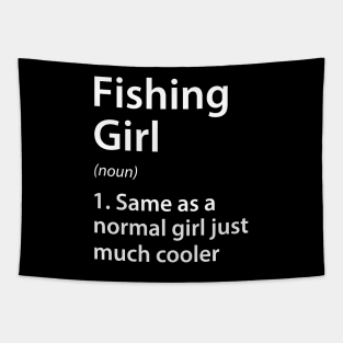 Fishing Girl Definition Tapestry