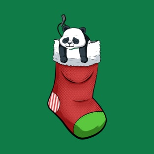 christmas sock panda T-Shirt