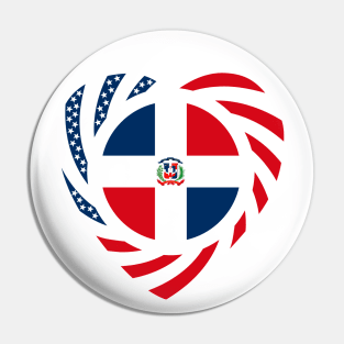 Dominican American Multinational Patriot Flag (Heart) Pin