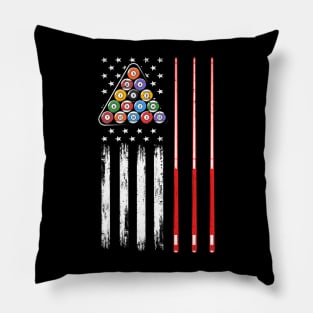 American Flag Billiard Pool Player Pillow