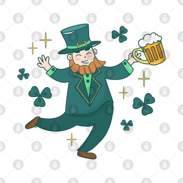 funny dance with beer patricks day by dyazagita