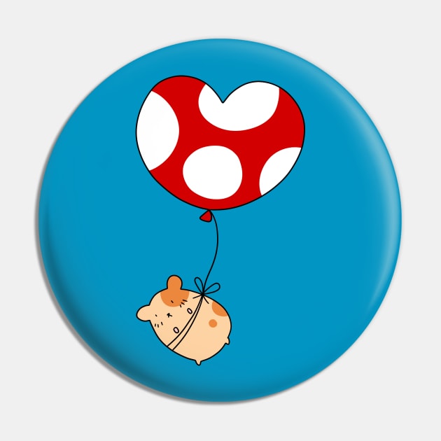 Heart Balloon Hamster Pin by saradaboru