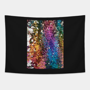 Photographic Image of Multi-colored Sequins Tapestry