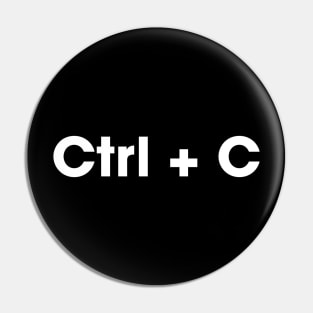 Ctrl + C Copy And Paste (White Version) Pin
