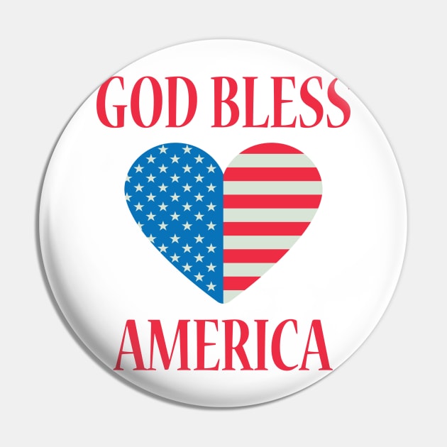 God Bless America Fourth of July Celebration Pin by JevLavigne