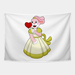 Rabbit as Bride with Wedding dress Tapestry