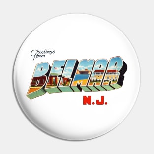 Greetings from Belmar New Jersey Pin