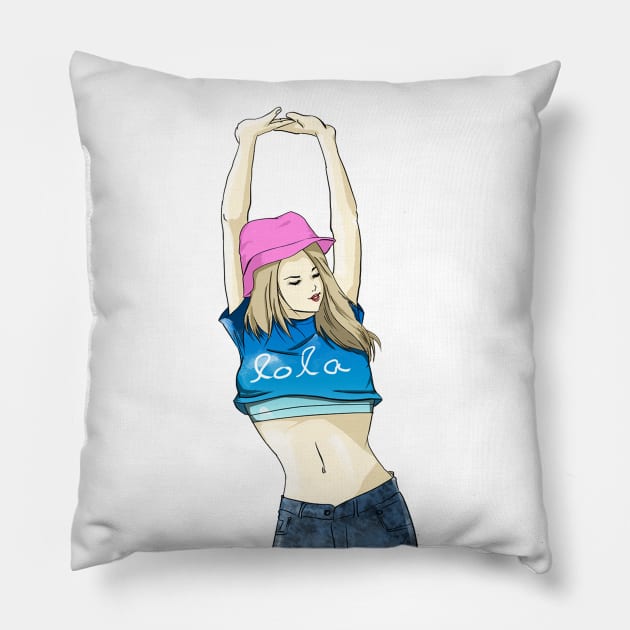 cool girl Pillow by lolan