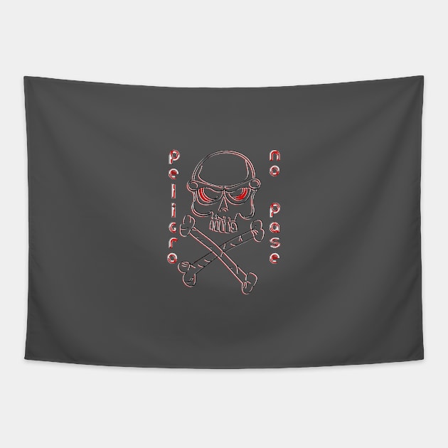 No Passage Skull Crossbones Danger Warning Hazard Bones Risk Tapestry by 4rpixs