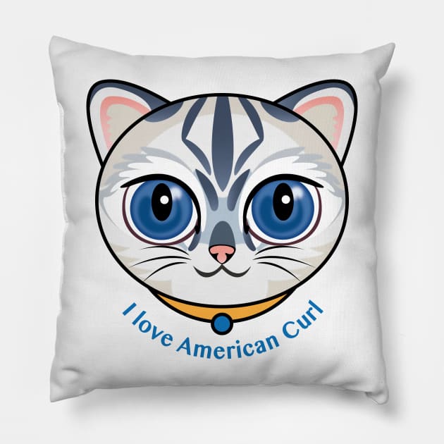 I Love American Curl Pillow by zoneo