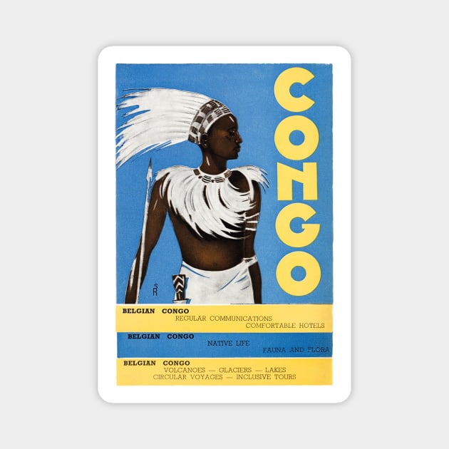 Vintage Travel Poster Congo Magnet by vintagetreasure