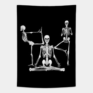 Skeleton Yoga Day Dead Fitness Womens Mens Halloween Tapestry