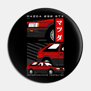 Iconic Mazda 323 GTX Design Pin