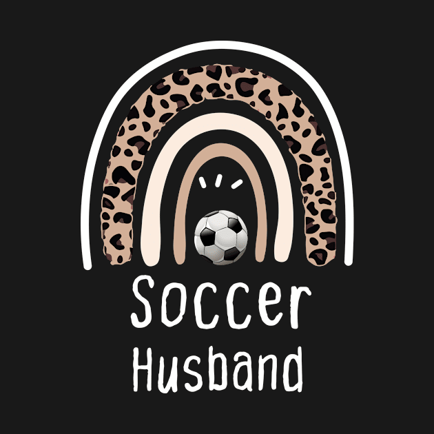 soccer Husband, soccer gift for Husband, Leopard Rainbow soccer gift by foxfieldgear