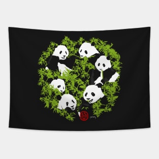 Panda and Bamboo Tapestry
