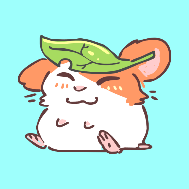 Hamster with a Leaf by sky665