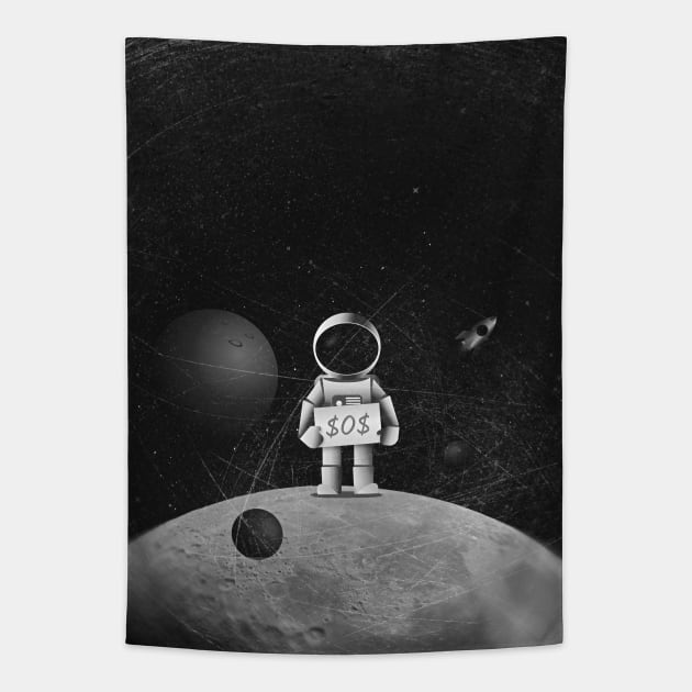 Funny Space Quote, The Stupid Astronaut Series Tapestry by Sizzlinks