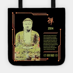 Japanese Zen Buddhism Spiritual Meditation Kanji Characters 650 Tote