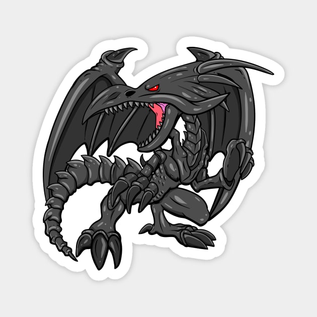 Red Eyes Black Dragon Magnet by CalebLindenDesign
