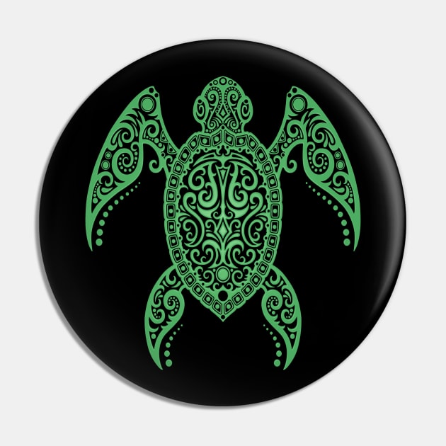 Intricate Green Sea Turtle Pin by jeffbartels