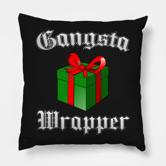 Gangsta Wrapper - Christmas Pillow by Dopamine Creative