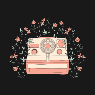 Nature Photography - Polaroid Camera in flowers T-Shirt