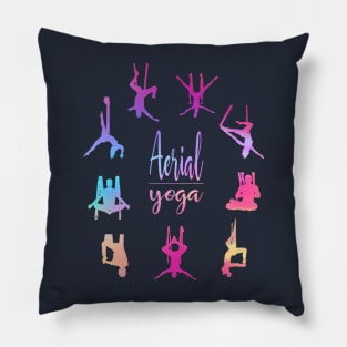 Aerial Yoga Colorful Figures Design Pillow