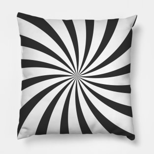 Abstract black spiral Pillow