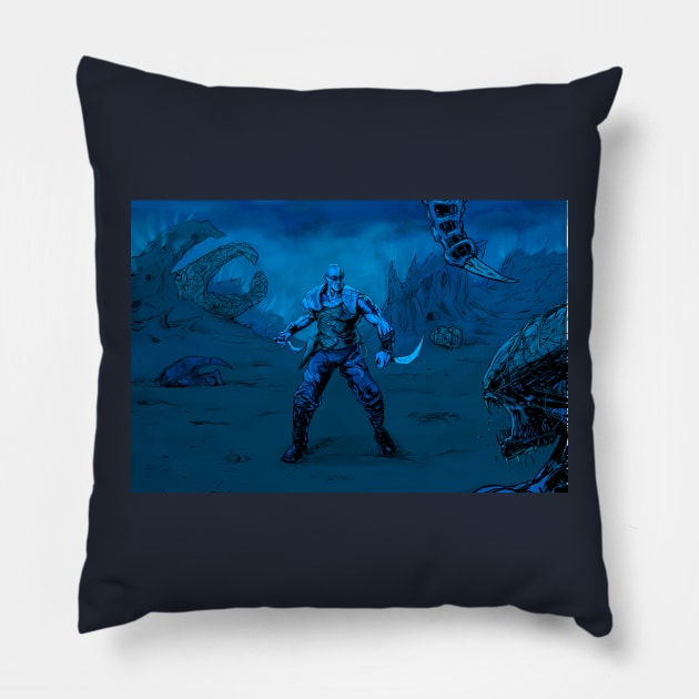 Riddick Vs Aliens Pillow by Art Of Lunatik