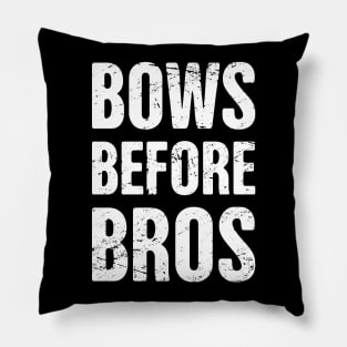 Bows Before Bros | Funny Cheerleader Design Pillow