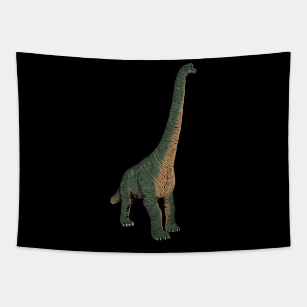 Drawing of the Brachiosaurus Tapestry by Modern Medieval Design