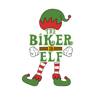 The Biker Elf Christmas Family Matching Outfits Group Attire T-Shirt