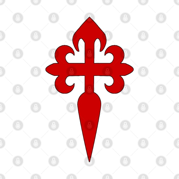 Cross of Saint James Santiago Red Cross in white background by Brasilia Catholic