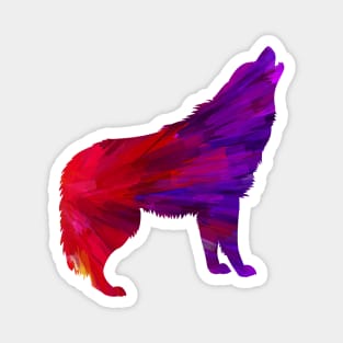 Abstract Wolf Silhouette Magnet