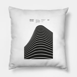 Modern Curves 03, Modern Architecture Design, minimalist Design, Modern Art, Typographic, Helvetica Pillow